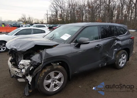 2021 Toyota Highlander Hybrid Le z USA, uszkodzony, nr VIN 5TDBBRCH9MS526221